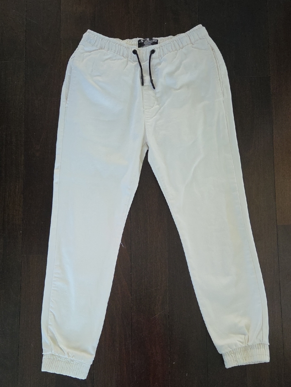 MEN'S BERSHKA WHITE DRAWSTRING SLIM JOGGER PANTS SLACKS SZ SMALL $60 ASOS